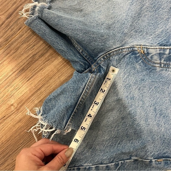 Zara High Rise Bermuda Denim Shorts - Picture 8 of 13